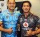 Thumbs up: Jarryd Hayne and Ruben Wiki were all smiles at the captains' call.