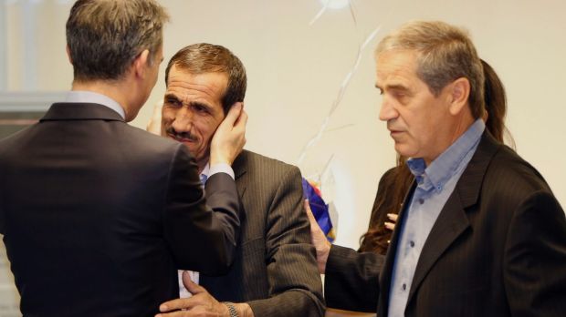 Los Angeles Mayor Eric Garcetti, left, hugs Ali Vayeghan, an Iranian citizen with a valid U.S. visa, as he is welcomed ...