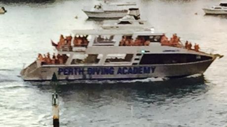 The nudist club stripped off for a cruise down the Swan River. 