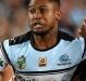 SYDNEY, AUSTRALIA - OCTOBER 02: Ben Barba of the Sharks is tackled during the 2016 NRL Grand Final match between the ...