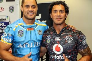 Thumbs up: Jarryd Hayne and Ruben Wiki were all smiles at the captains' call.