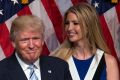 President Donald Trump with his main advisers Ivanka Trump and her husband Jared Kushner.