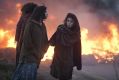 Israeli settlers burn tyres and block an entrance ahead of the upcoming eviction of the settlement of Amona in the ...