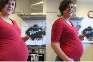 Jule Scherer when pregnant with twins.