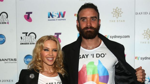 Splitsville? Kylie Minogue and Joshua Sasse.