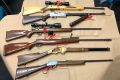 The seized firearms. 