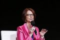 Julia Gillard speaks at a panel discussion on 'The Power of an Educated Girl' alongside Charlize Theron and Michelle ...