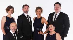 The Song Company (from left): Susannah Lawergren, Mark Donnelly, Richard Black, Hannah Fraser, Anna Fraser and Andrew O' ...