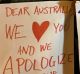 Americans apologising at the Australian embassy in Washington DC