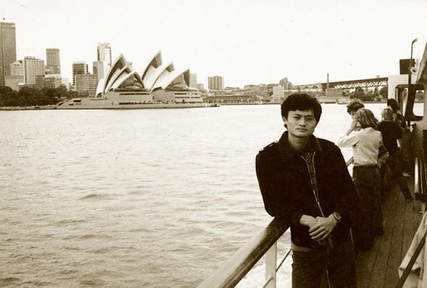 Jack Ma on a Sydney ferry on his first visit to Australia in 1985.