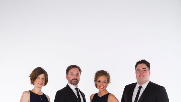 The Song Company (from left): Susannah Lawergren, Mark Donnelly, Richard Black, Hannah Fraser, Anna Fraser and Andrew O' ...