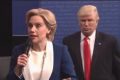 Kate McKinnon and Alec Baldwin mock the second presidential debate on <i>Saturday Night Live</i> on October 15, 2016.