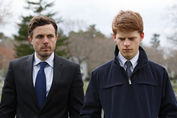 Lucas Hedges' Patrick, right, and Casey Affleck's Lee are thrown together.