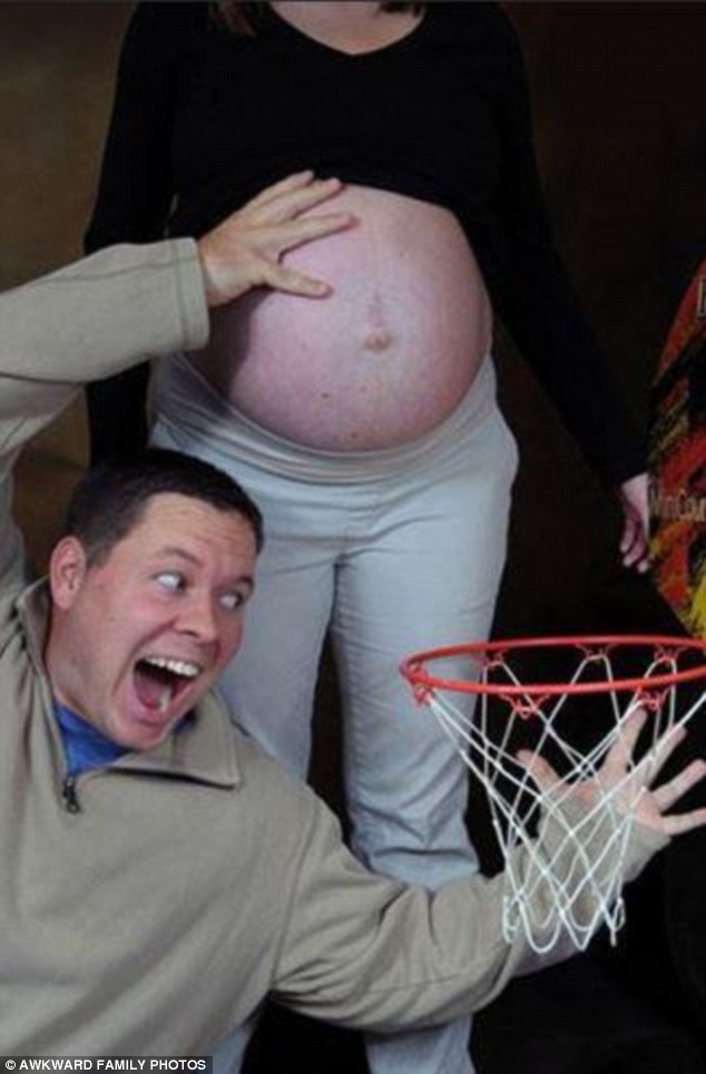 Just because you're about to become parents, doesn't mean you can't orchestrate a comedy photo to mark the occasion