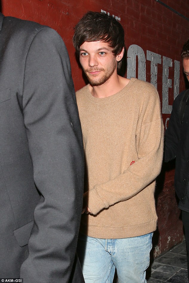  Boys night out! Louis Tomlinson, 25, looked a little bleary-eyed as he enjoyed a boys' night out with James Arthur at Hotel Café in Los Angeles, California, on Thursday evening