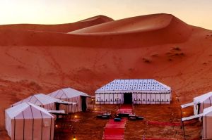 The Merzouga luxury desert camps in Morrocco, where camping doesn't mean roughing it.?