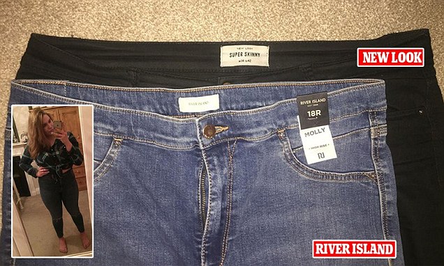 Teen hits out over size 18 jeans smaller than size 14 pair