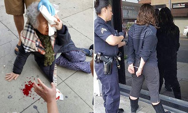 Korean grandma attacked by woman shouting white power 