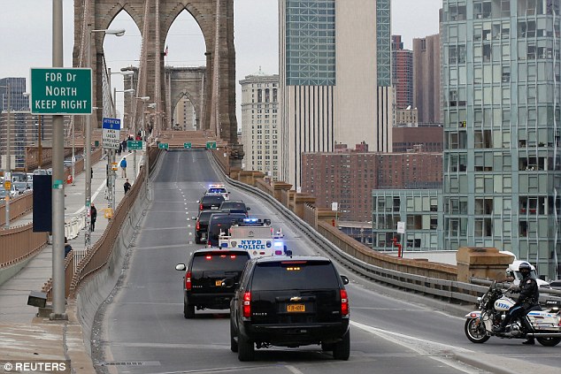 The bridge was shut down again as El Chapo was taken back into the city after the hearing Friday morning  