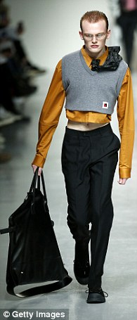 Dare to bare: Xander Zhou was just one of the shows to have male models dressed in crop tops