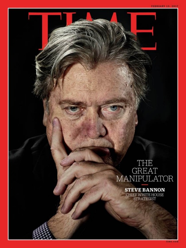 Bannon is the new face on the coveted front page of TIME magazine, alongside the headline "The Great Manipulator". It ...