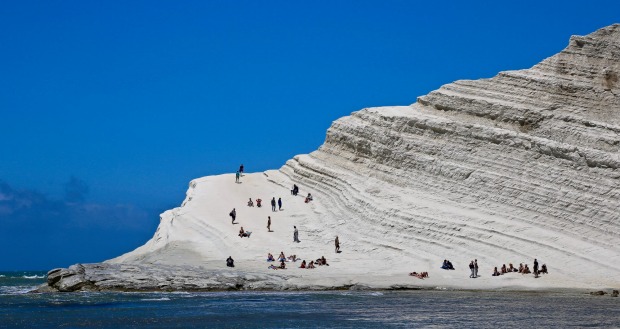 The Scala dei Turchi, which translates as "Stair of the Turks", is a rocky cliff on the coast of Realmonte, near Porto ...