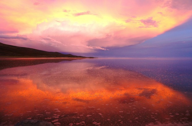 "Sunset over the Salar"...We were following the Dakar Rally 2015. Our driver had set the Bolivian section. He drove us ...