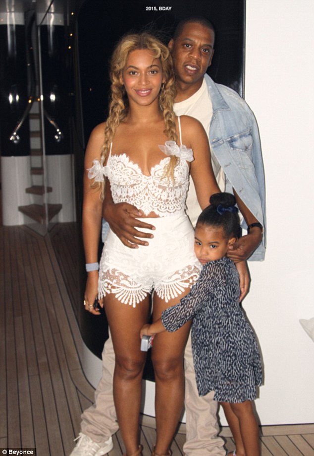 Getting ready: Things are serious enough for the Blue Ivy's parents to be touring selective kindergartens for their first born (family pictured together in 2015)