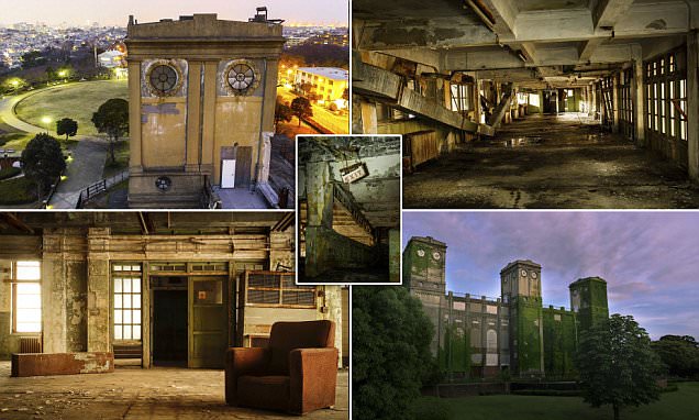 Inside the abandoned horse racing grandstand in Japan