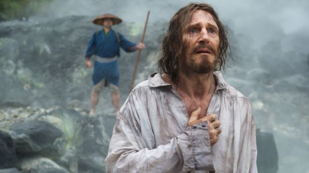 Liam Neeson as the apostate Ferreira in <i>Silence</i>.