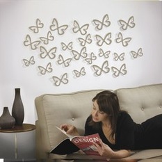 Butterfly Ornament Using as Wall Decal for Living Room Decor - Wallpaper