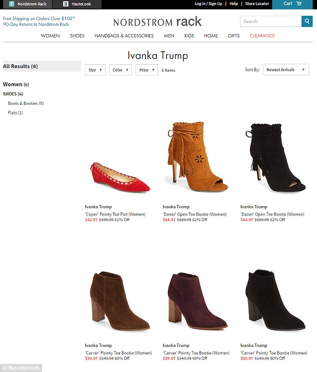 Everything must GO! All that remains of Ivanka Trump's clothing line on Nordstrom and Nordstrom Rack's websites are a handful of severely marked down shoes. Here  is all that's left of her brand on the Nordstrom outlet website