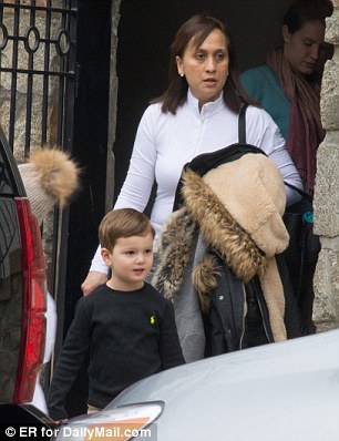 First grandchildren Joseph and Arabella were with their mother when she headed out for the afternoon