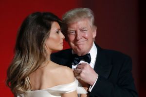 President Donald Trump dances with first lady Melania Trump at the Liberty Ball in Washington. 