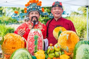 Fruit carving is part of the Sydney Hills Lunar Festival.