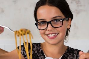 SYDNEY, AUSTRALIA - FEBRUARY 02: Subject: Lily Lipari (8 years old) eats a meal at Otto in Woolloomooloo. A new survey ...