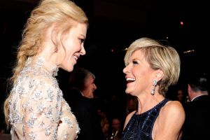 Australia's Foreign Minister Julie Bishop (L) and actress Nicole Kidman attend the 2017 G'Day Black Tie Gala at ...