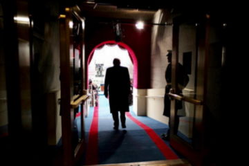 Donald J. Trump walks out to be sworn in as America's 45th President (White House)