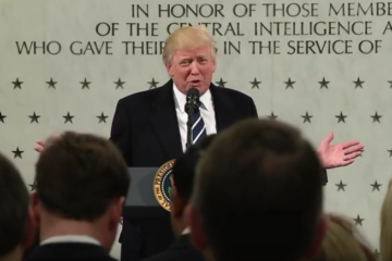 President Donald Trump speaks to the CIA. Still from White House livestream.