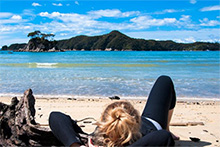 Woman on beach (Overnights)