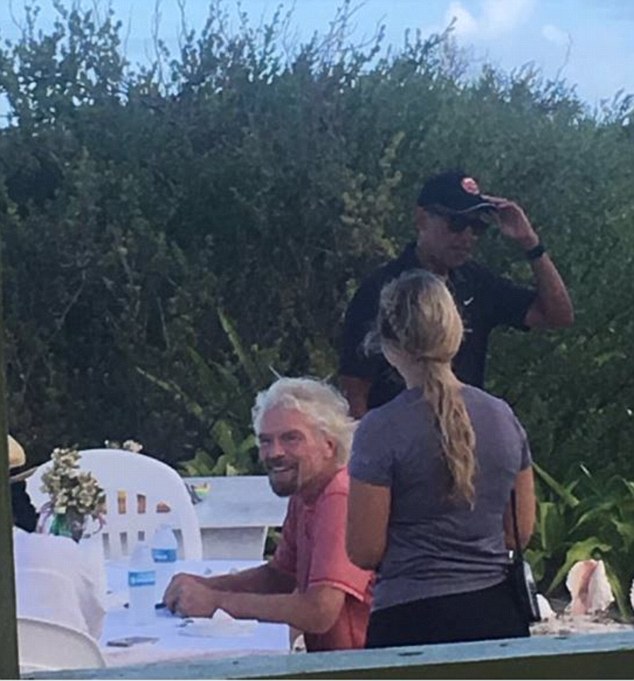 On Tuesday they made it off Moskito Island with their billionaire host Richard Branson for a lunch, one day after releasing about Trump's travel ban via a spokesperson