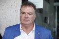 Rod Culleton, with his  Australian Senator pin on display, departs the High Court earlier this week. 