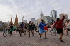 MELBOURNE, AUSTRALIA - OCTOBER 06: Melbournians are seen during 'Tanderrum', a celebration ceremony that officially ...