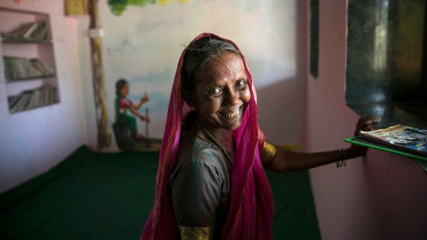 70-year-old Sevanta Shantaram Kedar's family was too poor to send her to school when she was growing up.