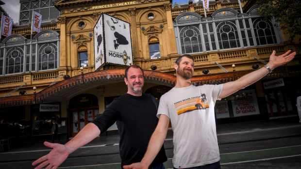 'Psyched': The duo are in Melbourne for the Australian premiere of their hit musical <i>The Book of Mormon</i>