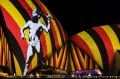 Reko Rennie's warrior figure projected on to the Sydney Opera House for Vivid Sydney.
