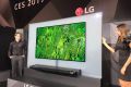 LG's super-thin "wallpaper" OLED television, on show at CES in Las Vegas.