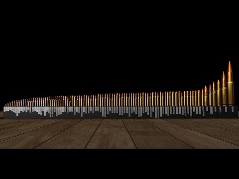 Great Rifle Ammunition Comparison, 90 calibers from .22 flobert to 20 mm Vulcan and 25x137 & 30x173