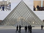 A grainy picture claims to show the immediate aftermath of this morning's shooting, after a machete-wielding man attacked four soldiers outside the Louvre, which houses many of the world's most famous paintings, including the Mona Lisa