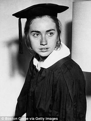 Hillary Clinton graduating from Wellesley College in 1992